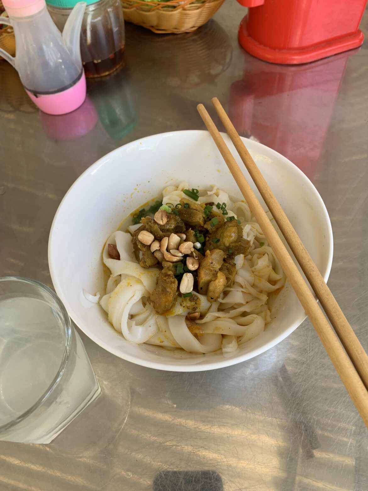 Mi Quang in a roadside stall in Quang Nam province, Vietnam