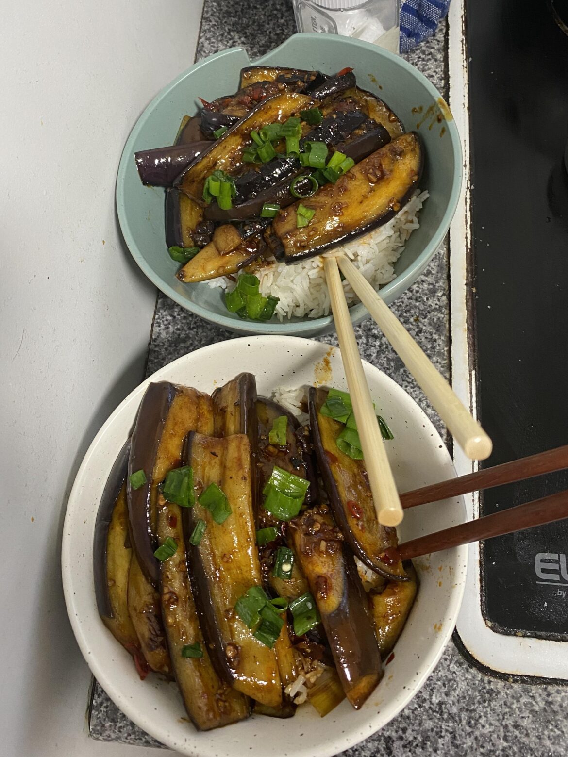 Stir fried eggplant from the Wok.
