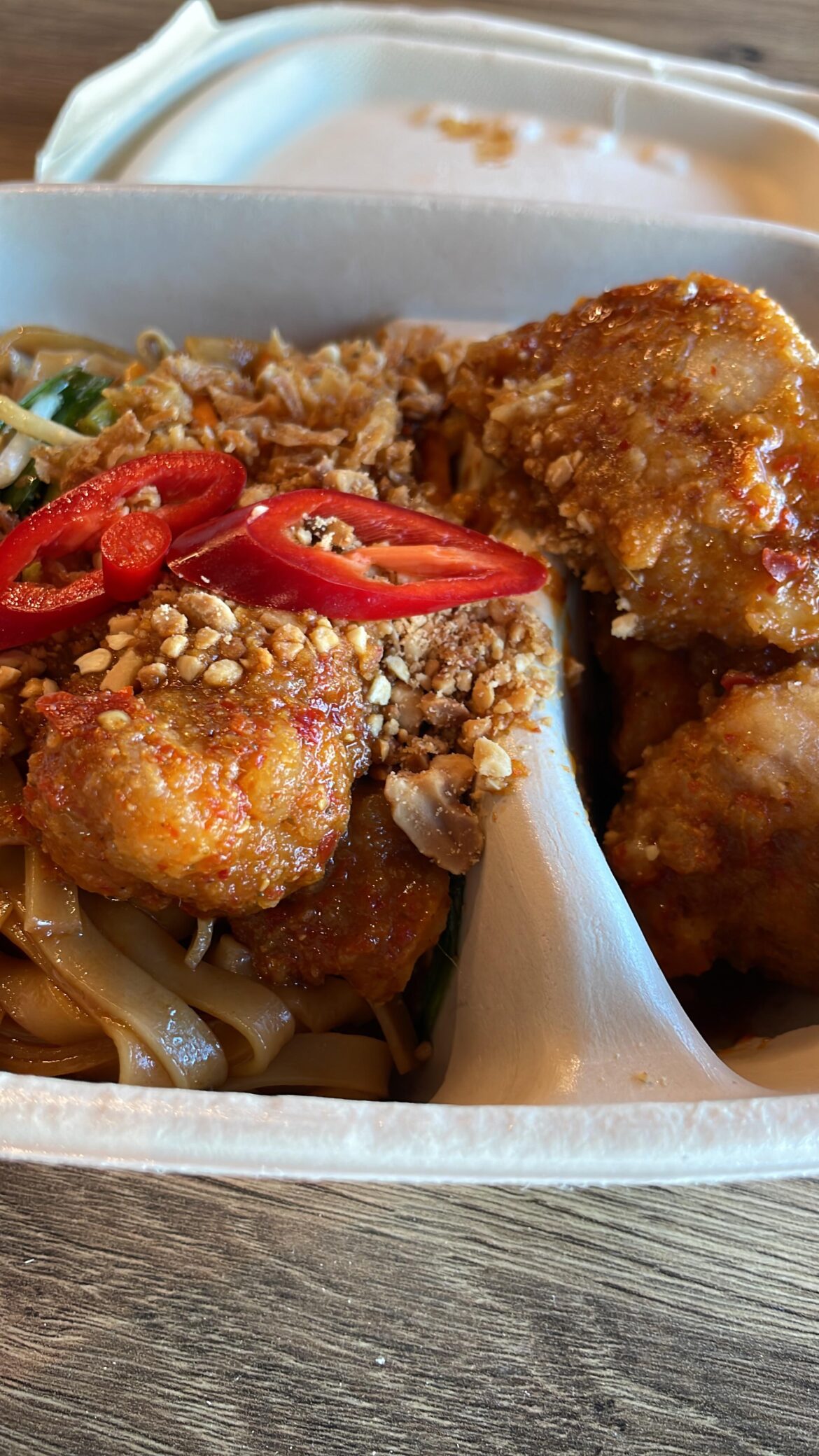 Pad Thai with Fried Chicken