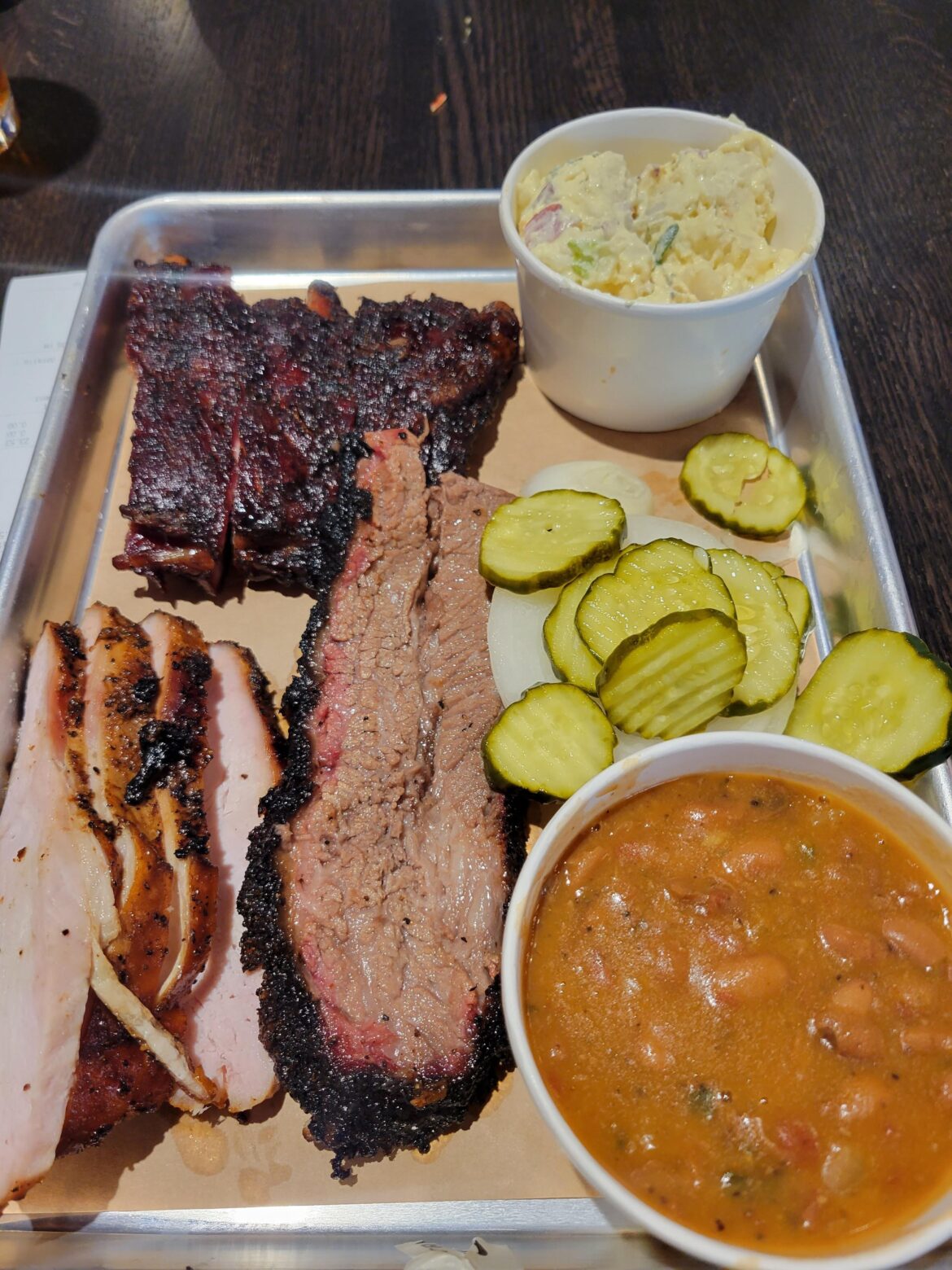 Got a 3 Meat Plate at the new HEB on Lake Austin yesterday.