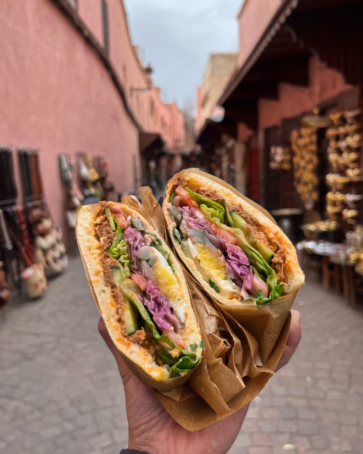 tanjia pita sandwich in marrakech