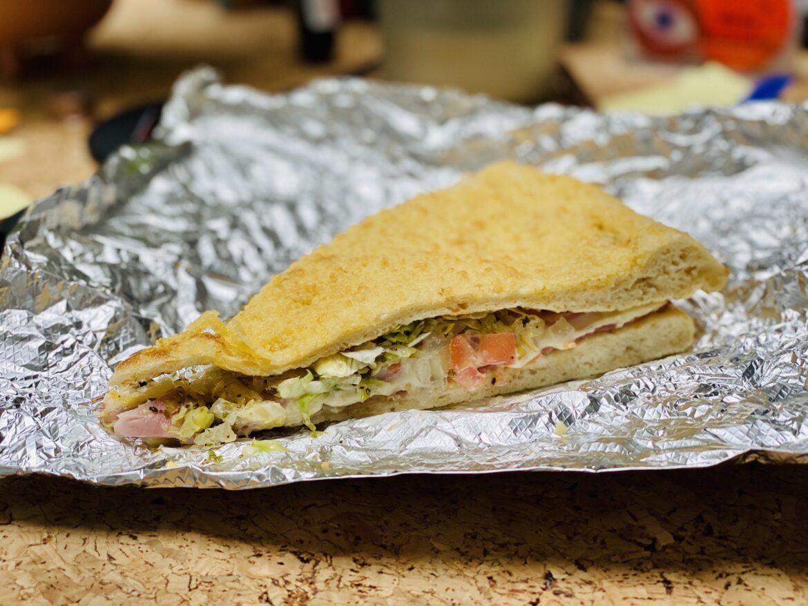 Deli Slice (hybrid deli sandwich and pizza slice) from Dan & Vi's