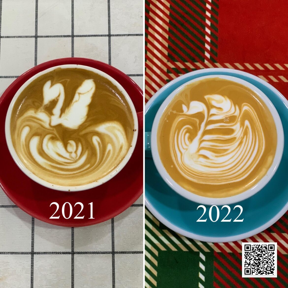 Swan latte art learning progress this year 2022
