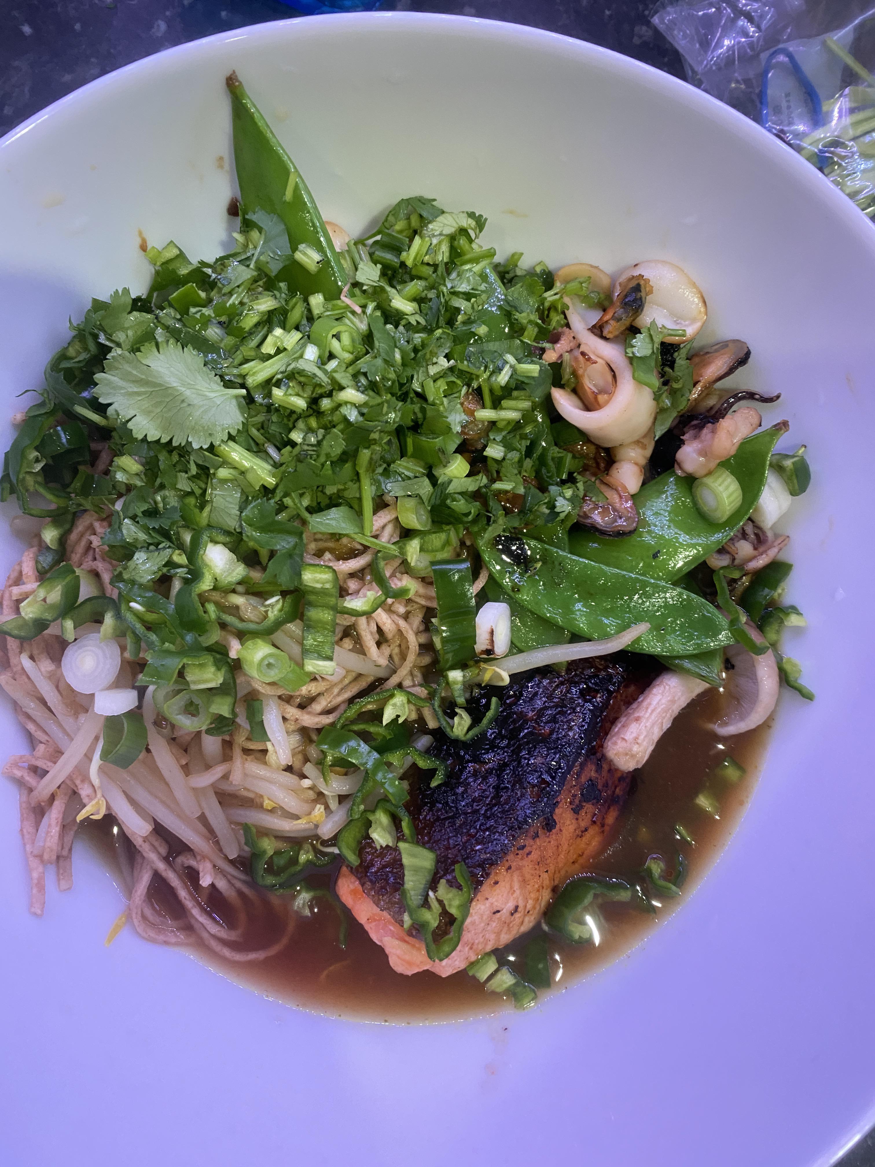 Salmon + Seafood Ramen Dining and Cooking