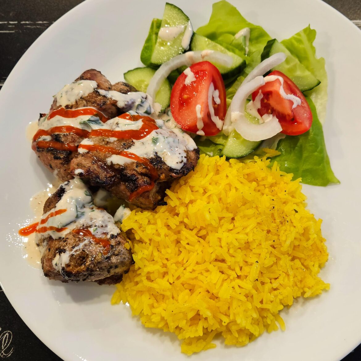 Non-Halal Cart-Style Pork and Rice with White Sauce