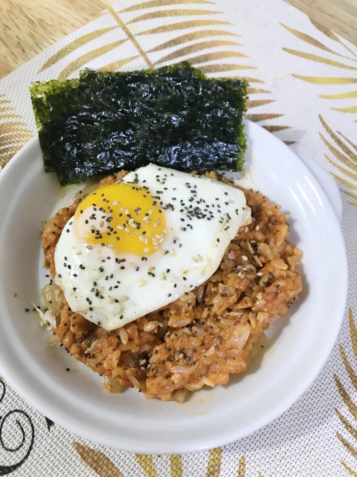 Kimchi rice with chia seeds. My first rice meal after my juice detox.. plain and no meat but definitely very rewarding!