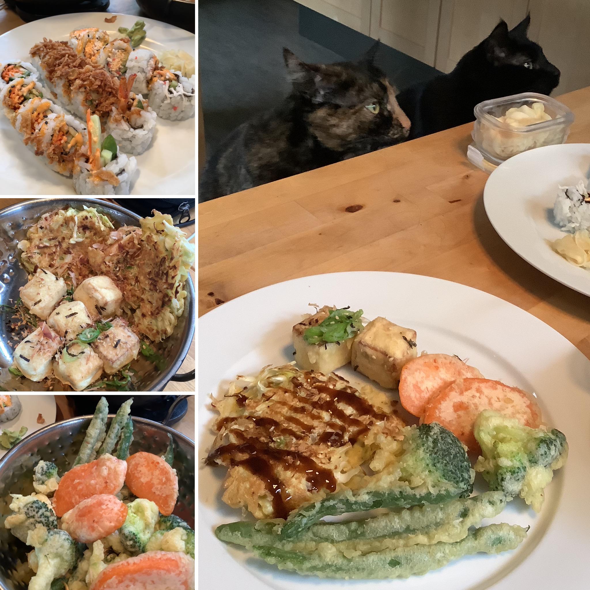 I Made mini okonomiyaki, tempura veggies and tofu to takeout