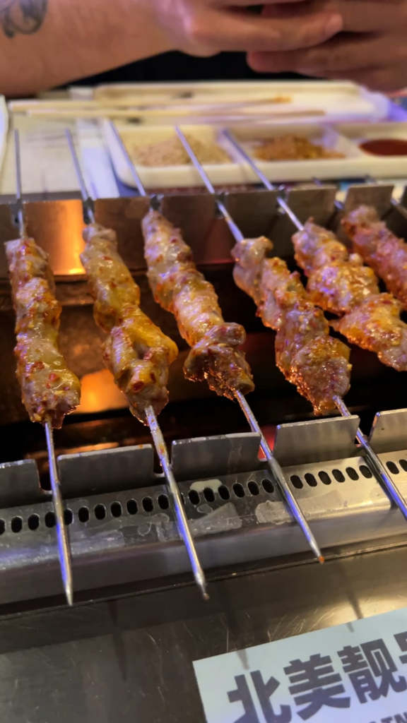 In-table auto-rotating skewer grill at T-Kabob in Monterey Park.