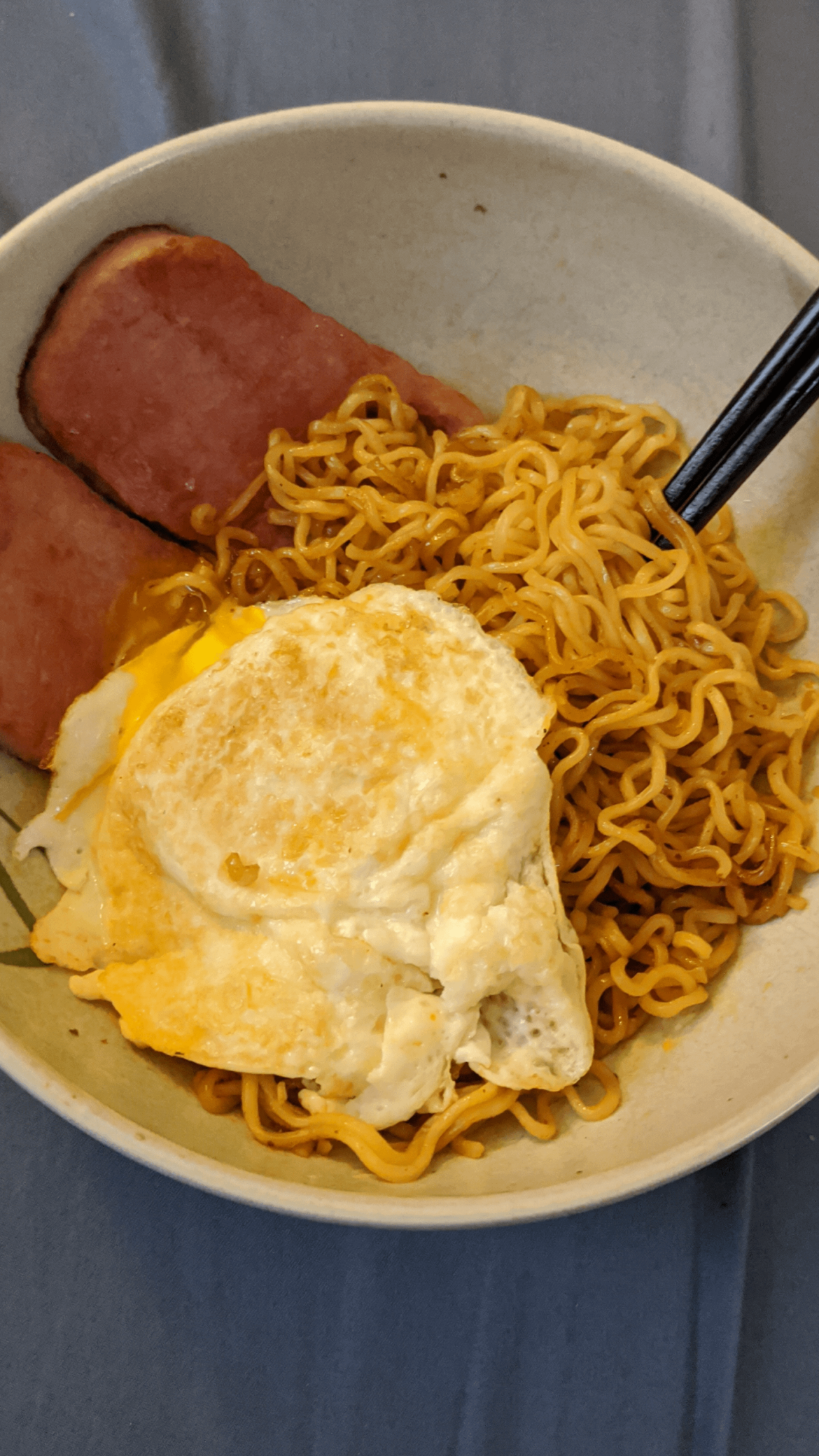 Mi Goreng & Spam w/ A Jammy Egg