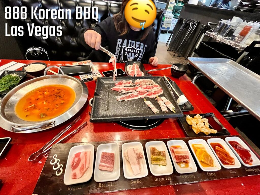 888 Korean BBQ AYCE in Las Vegas, NV. Really good quality meat, smokeless grills and awesome service. Eomma approved.