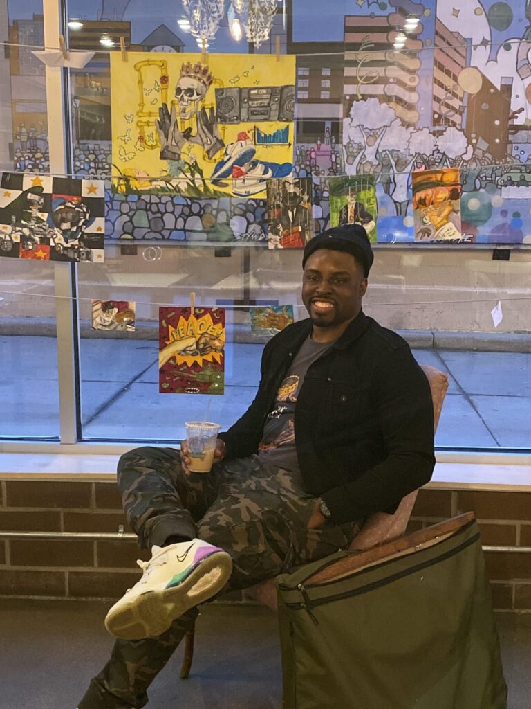 Started the new year with some coffee and putting some of my art in my local coffee shop in East Lansing. If you’re there stop by BlueOwlCoffee