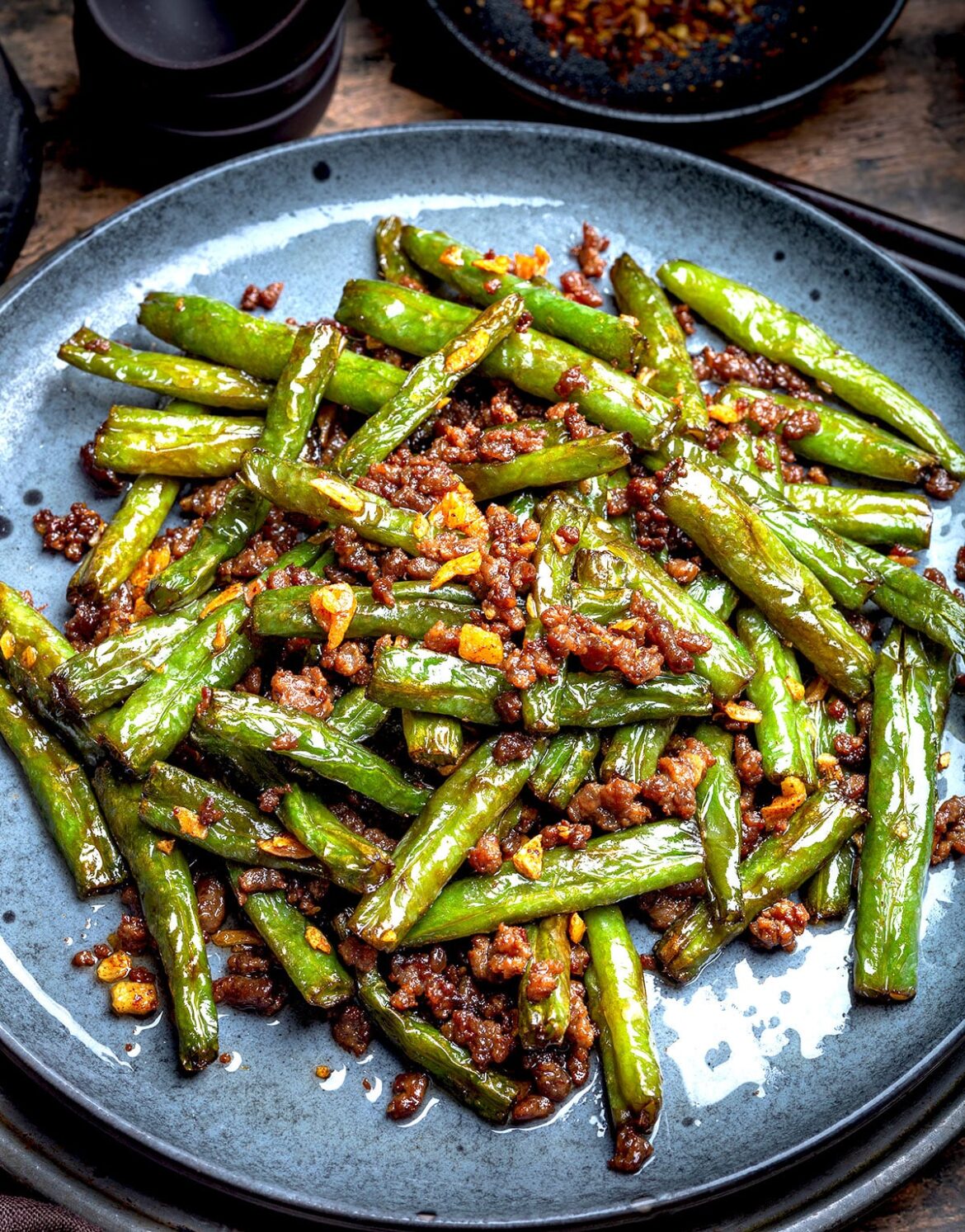 Chinese Green Beans and Ground Beef stir fry