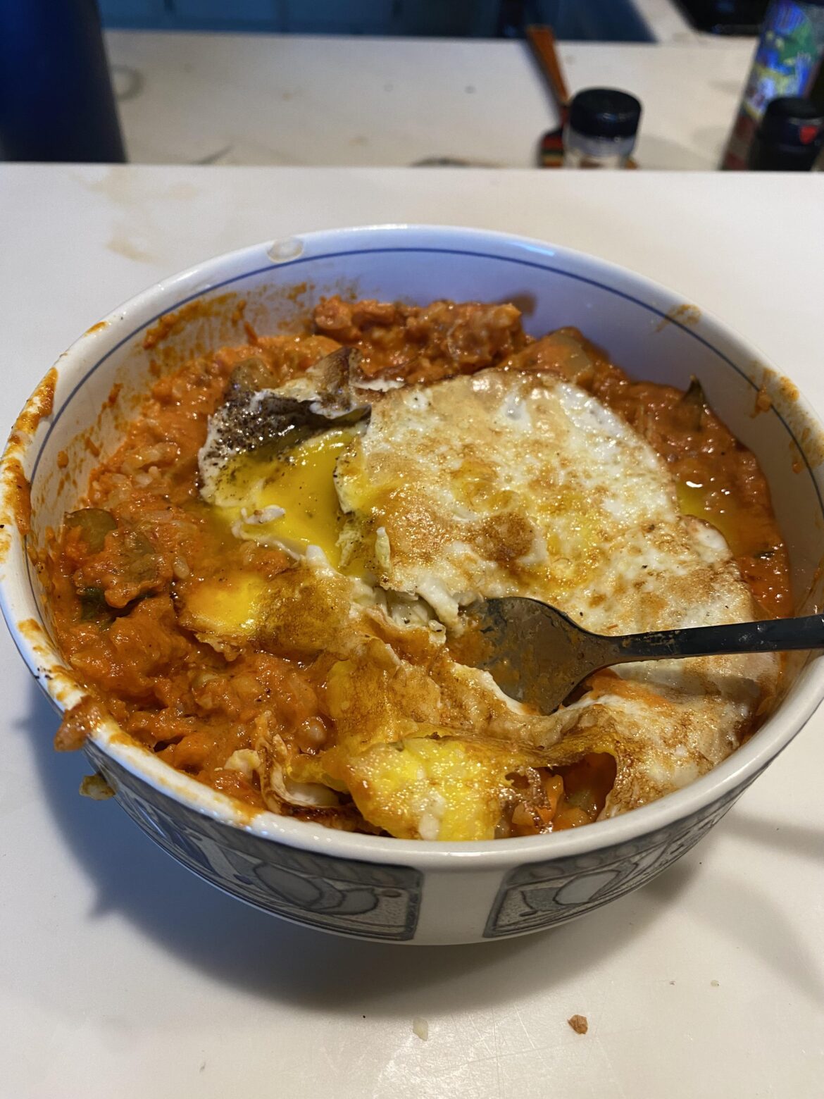 Fried egg on some Tiki Marsala