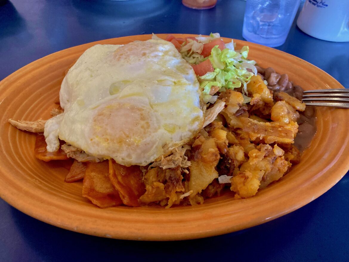 I put an egg on my chicken red chilaquiles and it was exhilarating