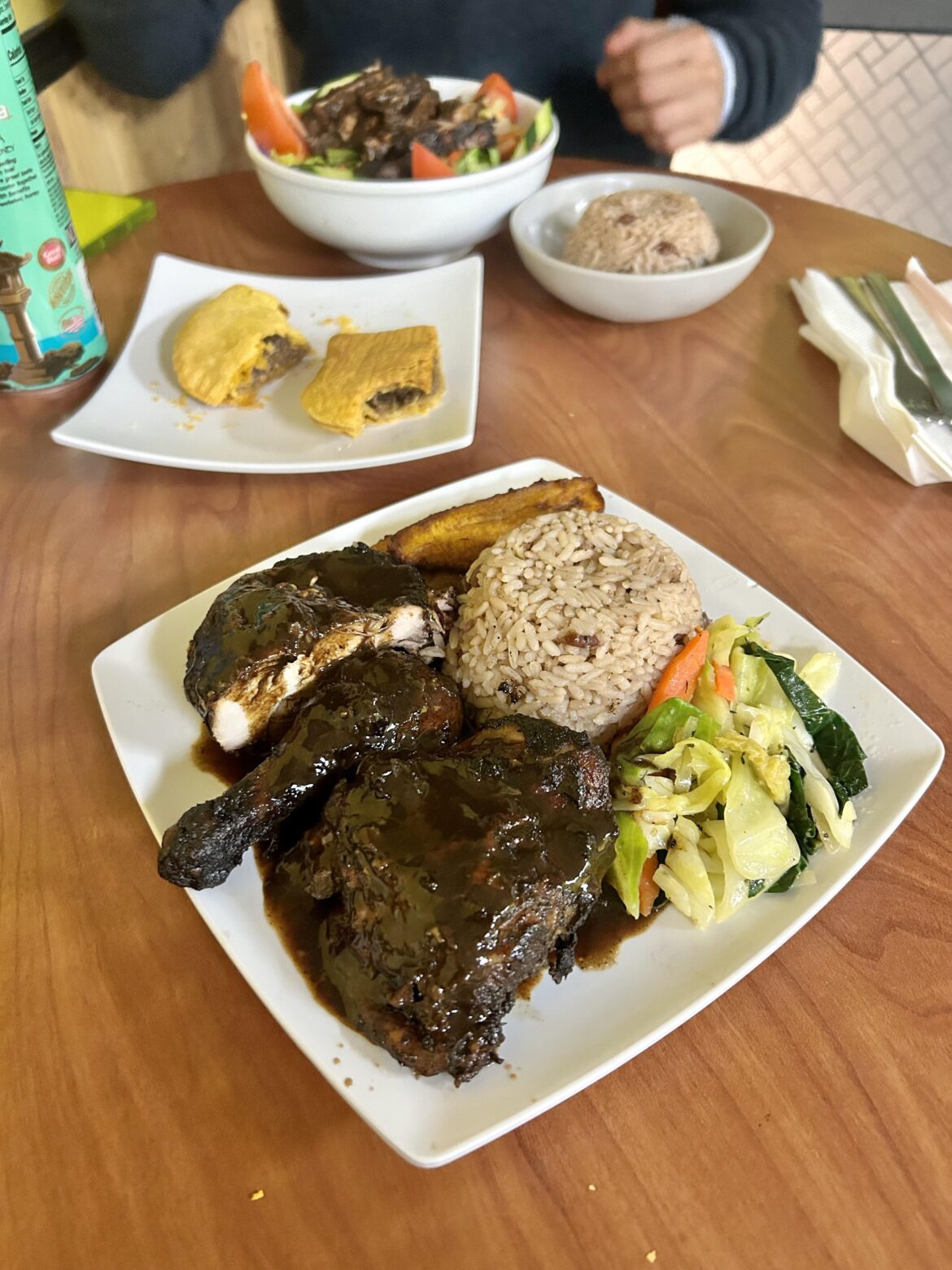 Jerk chicken plate from Karuba’s Yardy Kitchen in Inglewood. Fire.