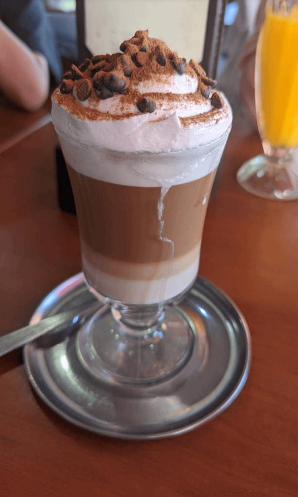 Whenever I go out for breakfast or a snack... I can't resist the Italian cappuccino... it's what I love the most