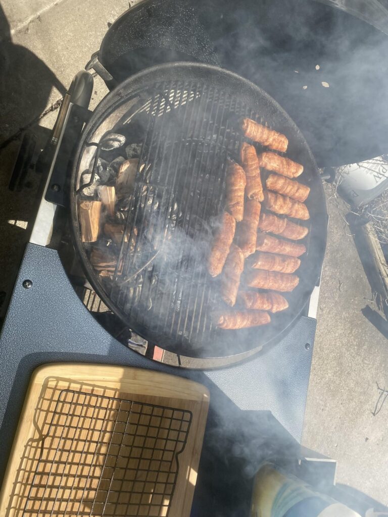 Smoked bacon wrapped shotgun shells for Easter dinner