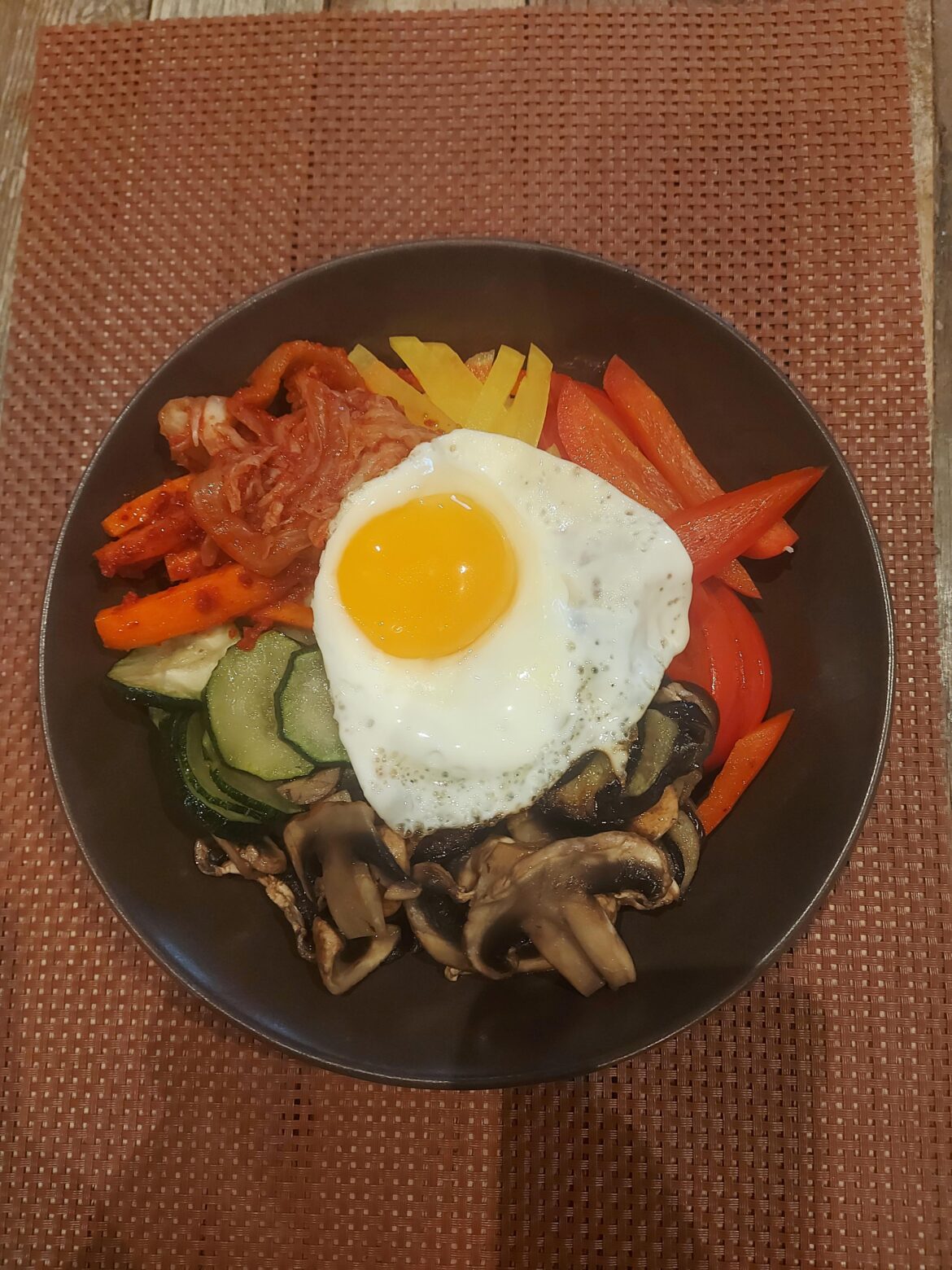 Bibimbap with an egg on top