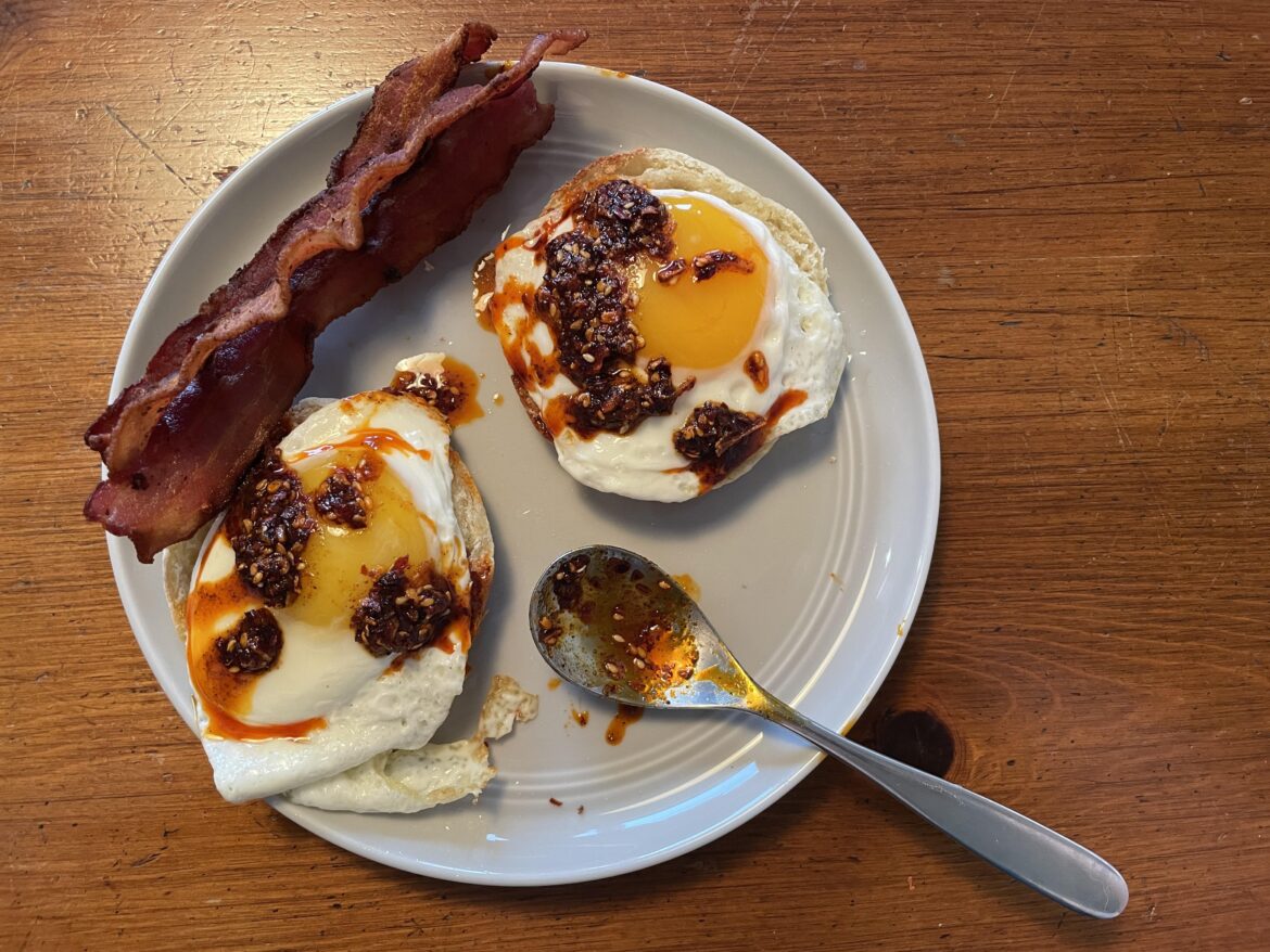 One of my favorite breakfasts. A perfectly cooked egg is the best part.