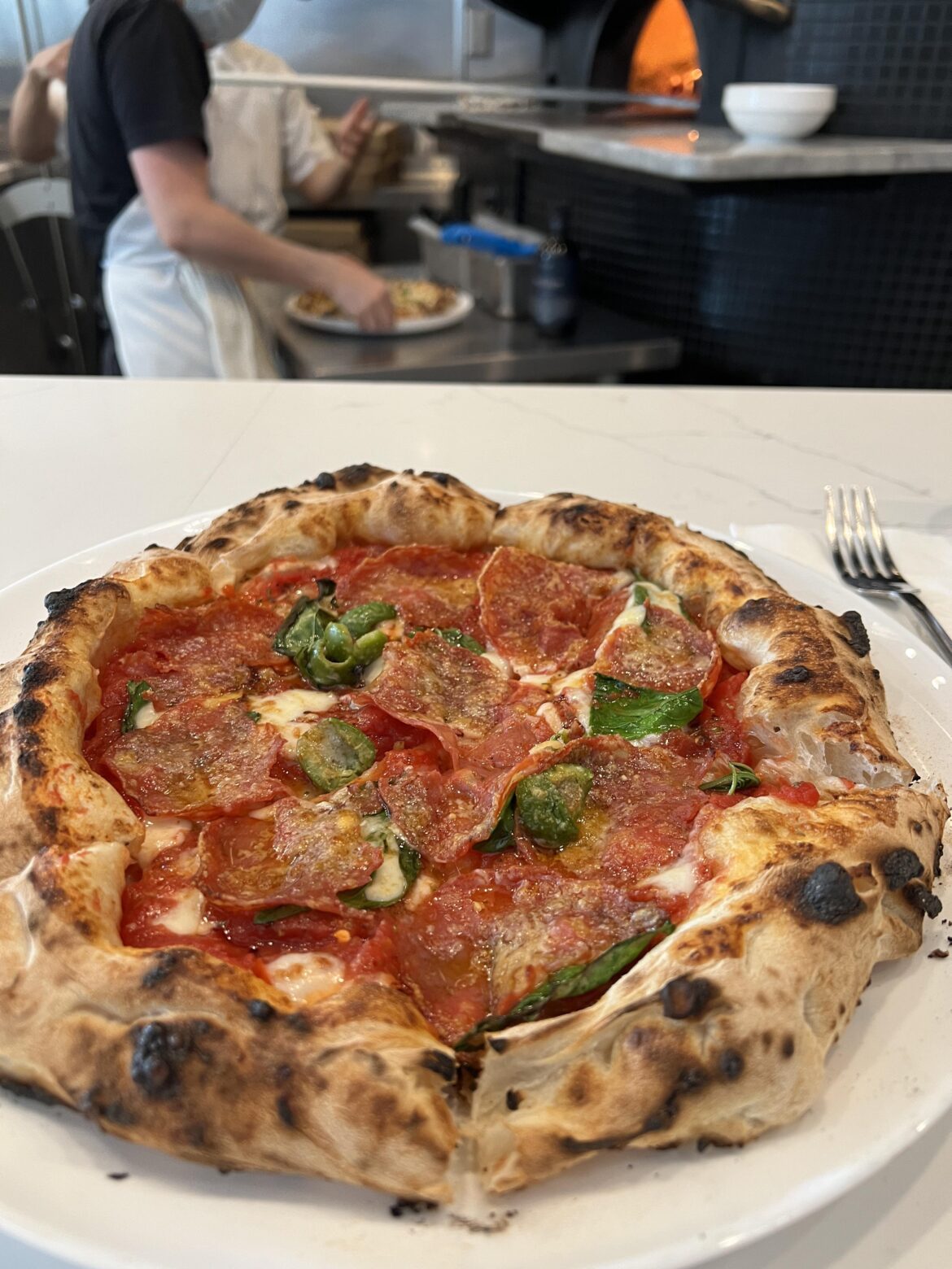 Diavola pizza from Pizzeria Sei, $23 and delicious