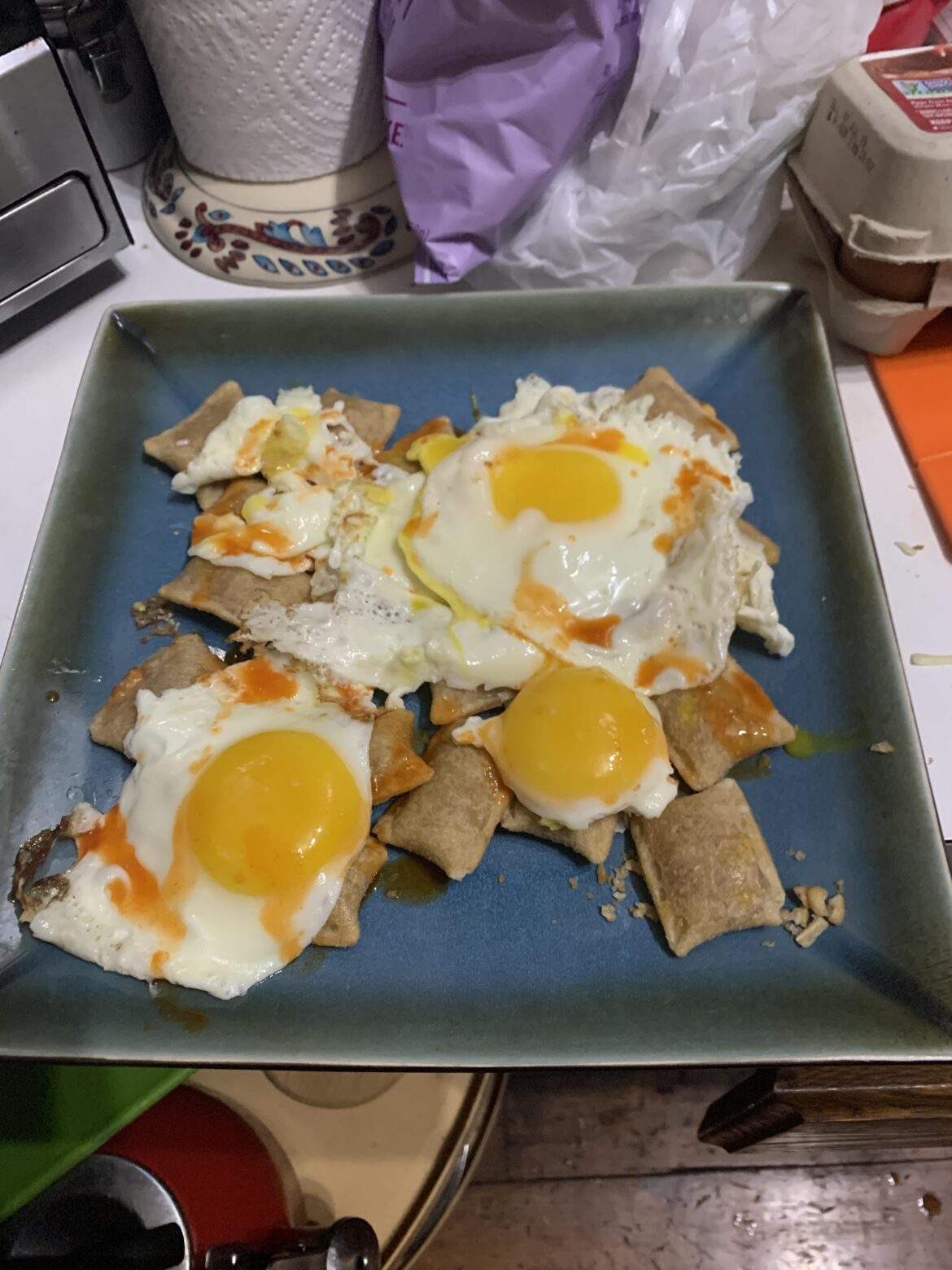 [Repost since finding this sub] Got too high to cook a real meal, so this was tonight’s dinner.