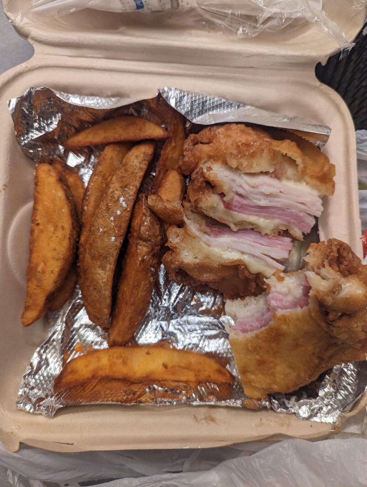 The monte cristo from B.D. Riley's in Mueller. I think it was good, I was pretty drunk.