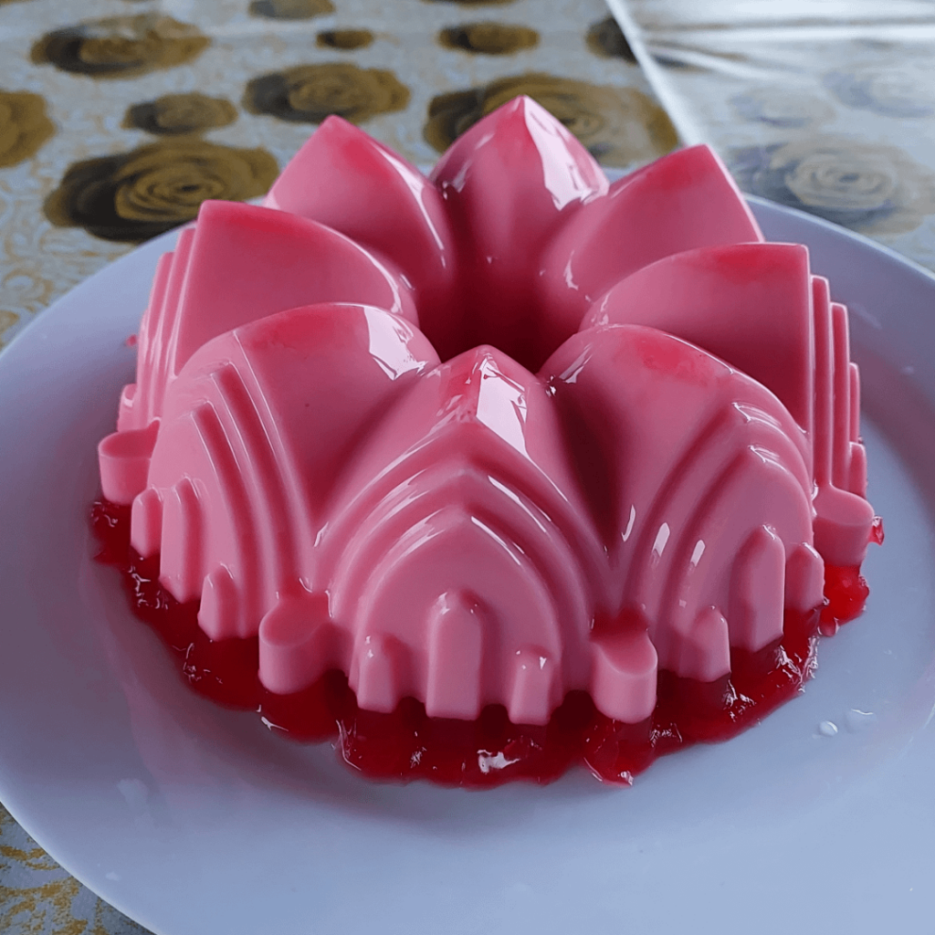 A [homemade] strawberry milk pudding