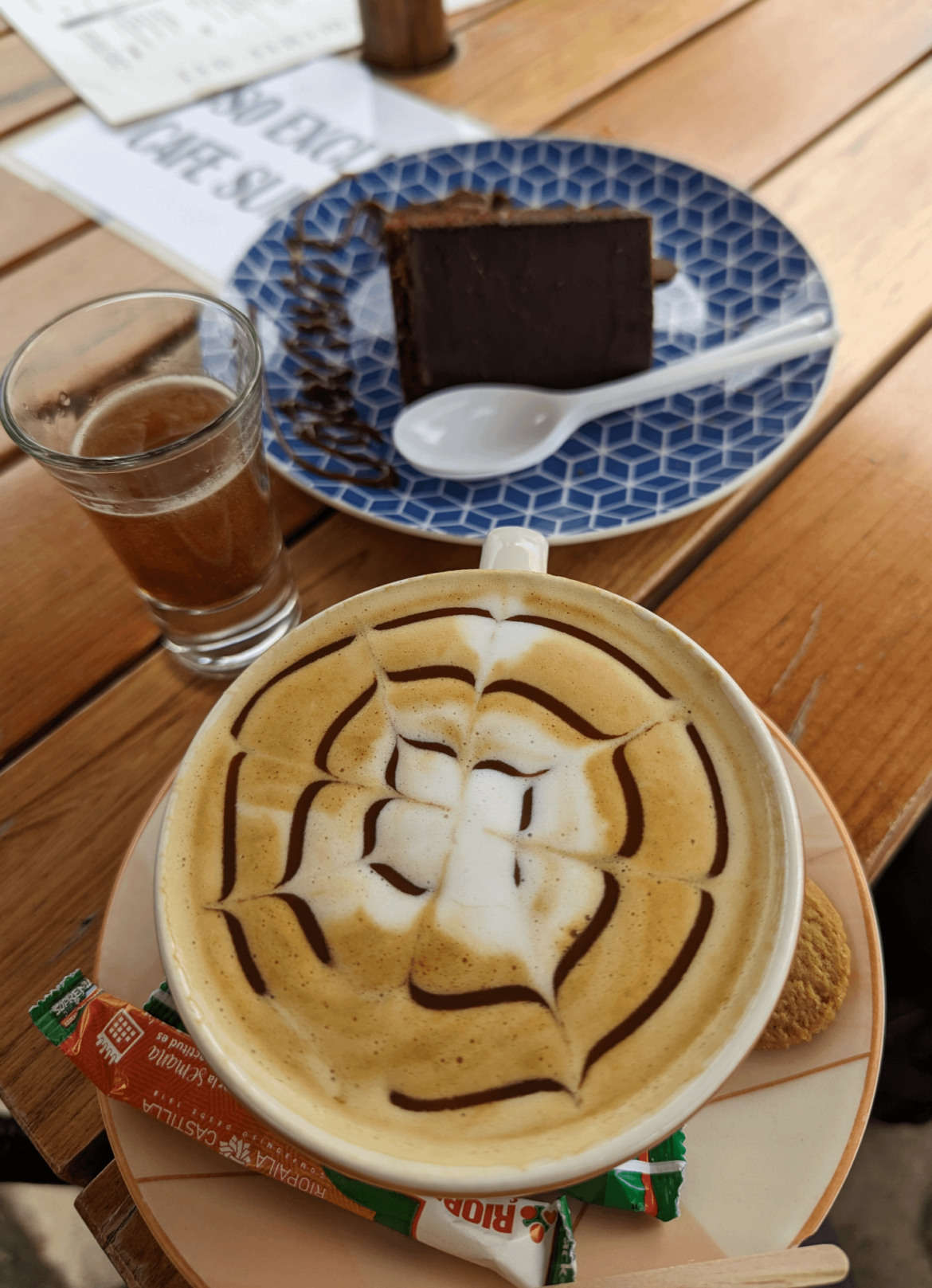 Incredible Amoretto Capuccino in Colombia. The Amoretto was served warm and coffee was freshly picked and ground.
