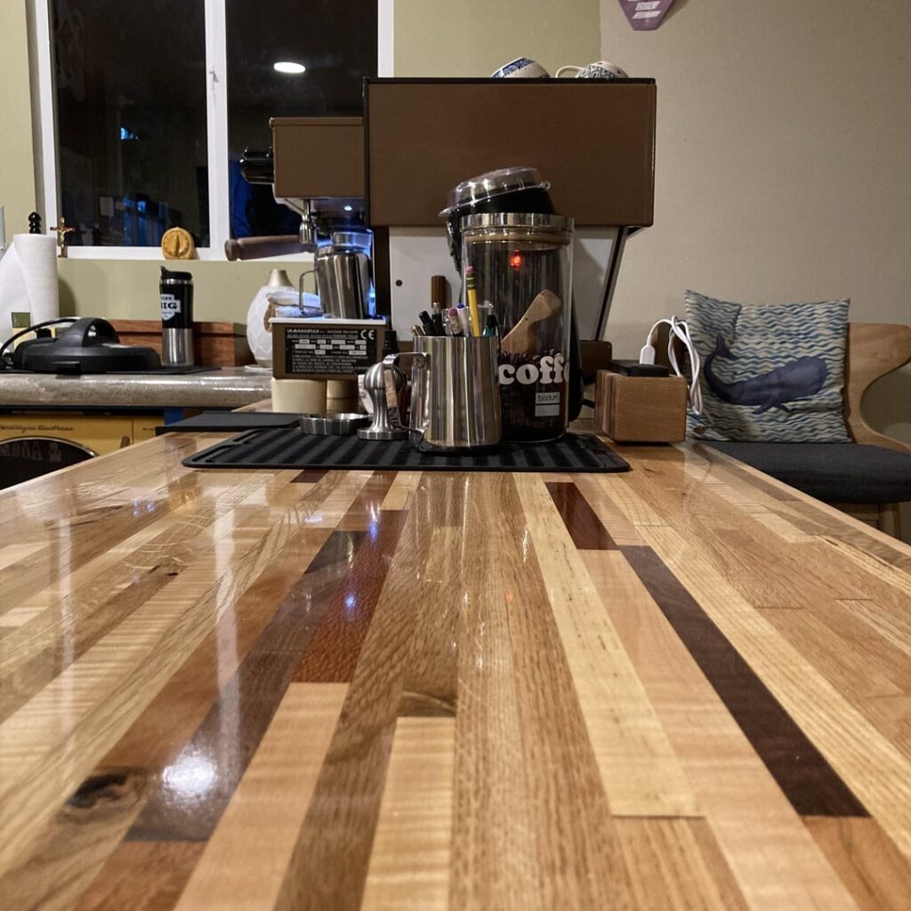 I know I’ve posted this coffee station already,but I like taking pics of my espresso counter.