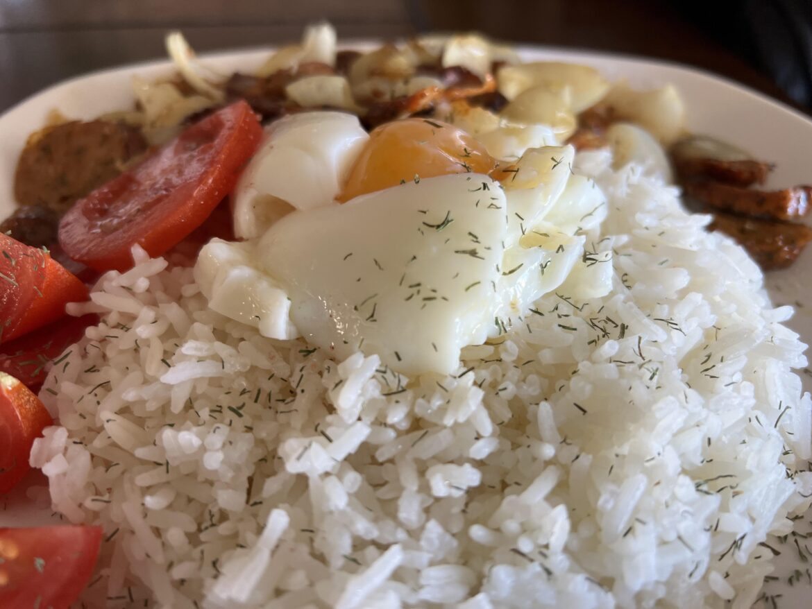 Breaky this Morning. Love eggs n Rice