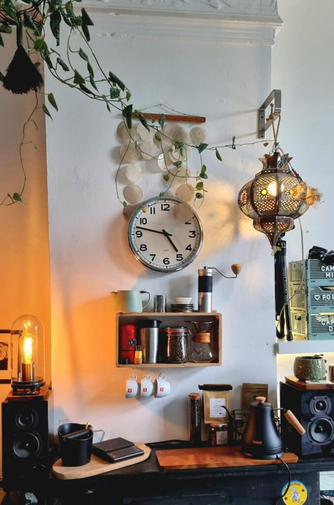 My happy place! Coffee, tea and music.