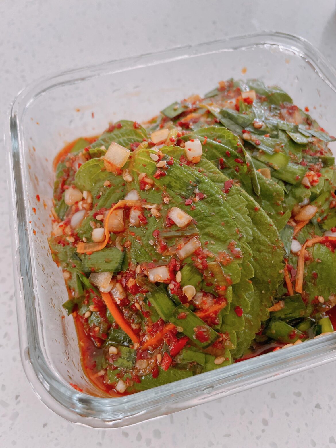 깻잎 무침 - Perilla Leaves mu-chim/kimchi