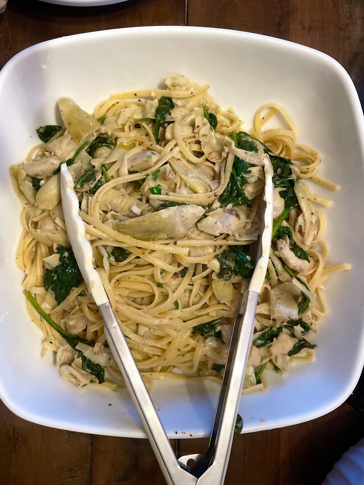 Make this delicious artichoke pasta dish last night! Super simple too!