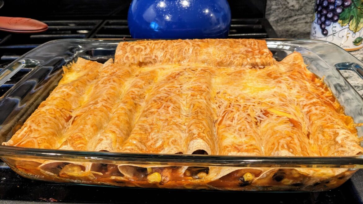 Black bean sweet potato enchiladas