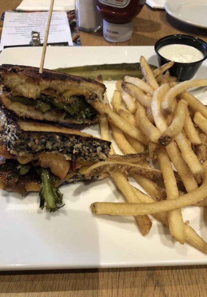 Grilled Cheese with the fixin’s at Dragons Landing in Saint Clair Shores.