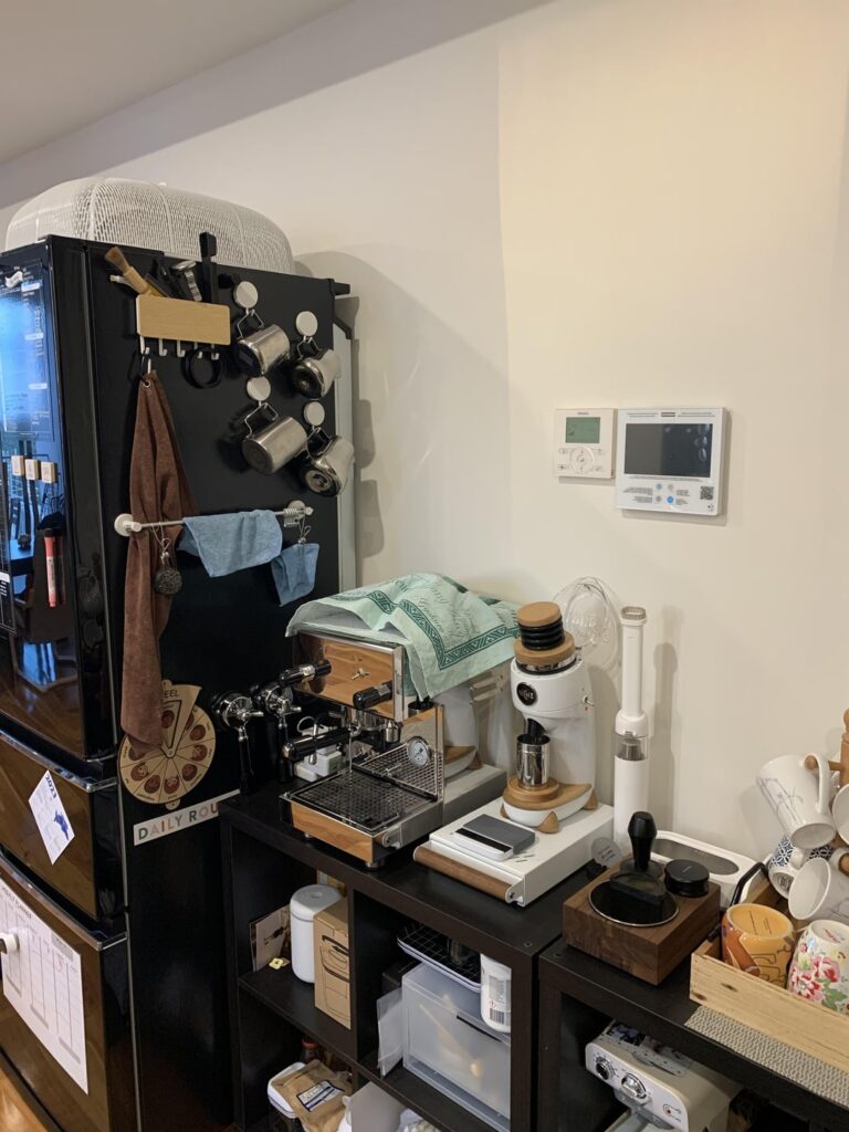 My messy but functional coffee corner