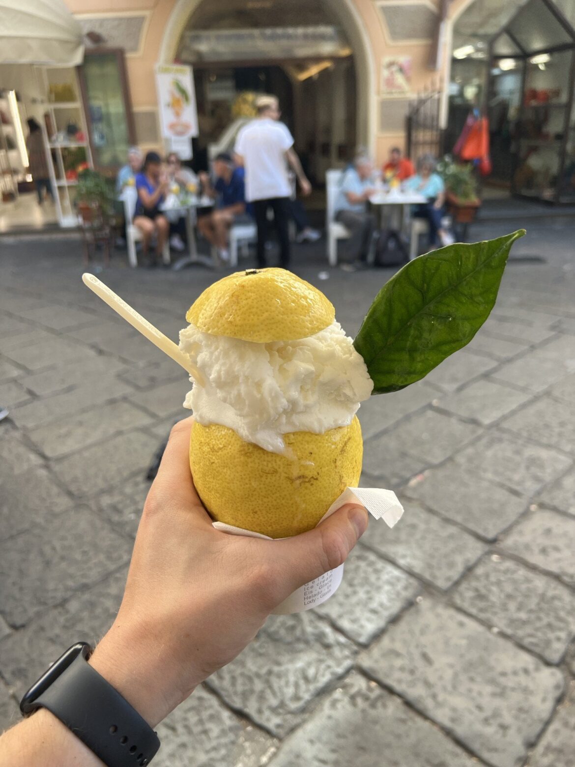 Lemon Sorbet in Amalfi, Italy