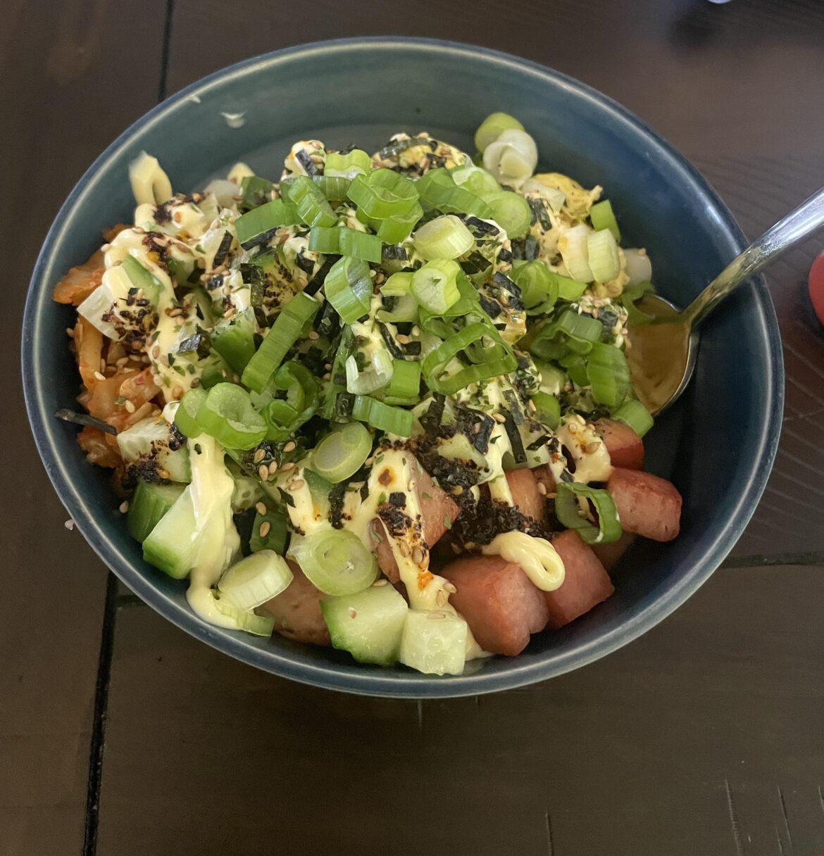 Spam-mayo-kimchi-egg deopbap!