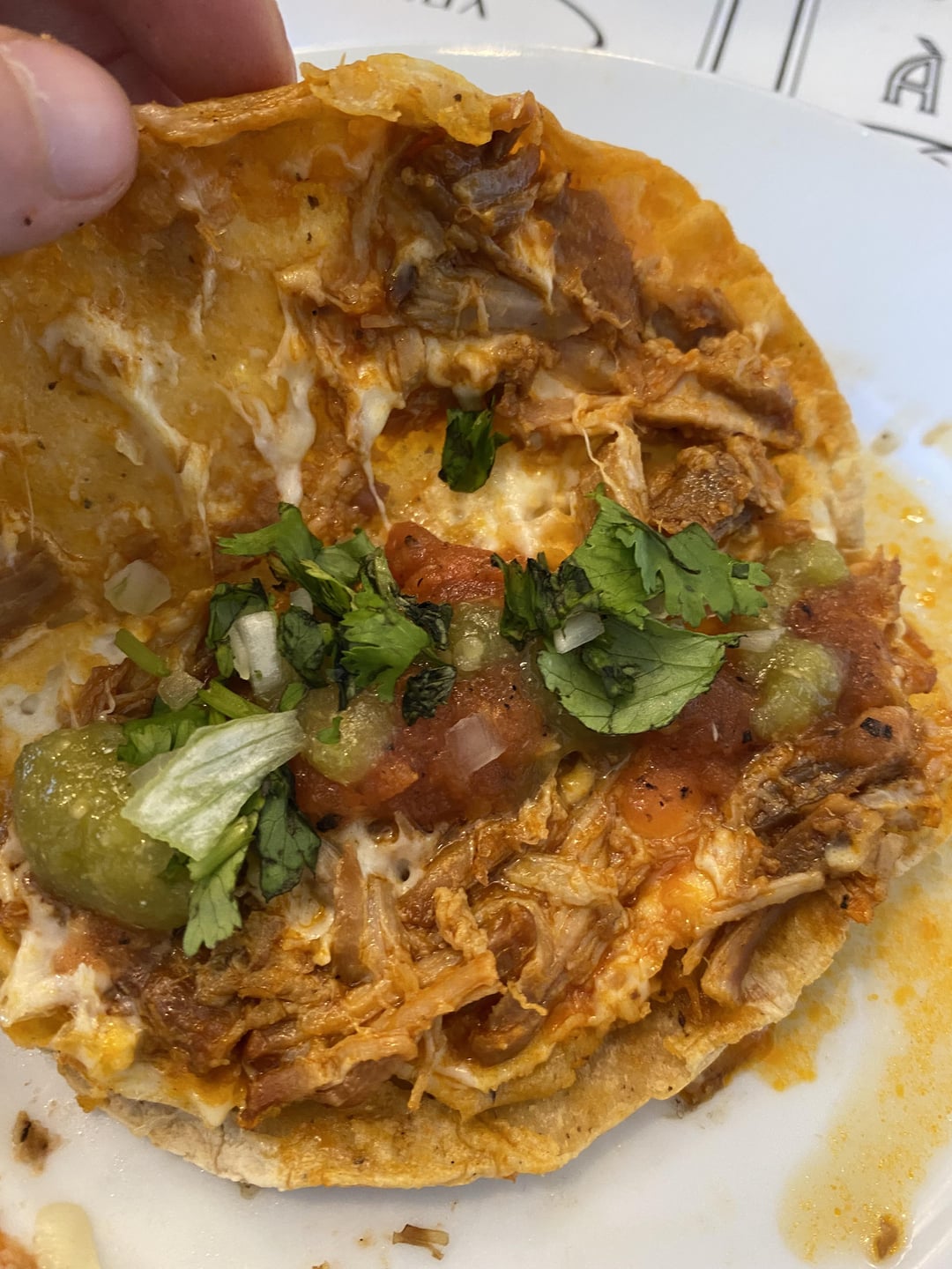 Chicharron in salsa Roja quesadillas Dining and Cooking