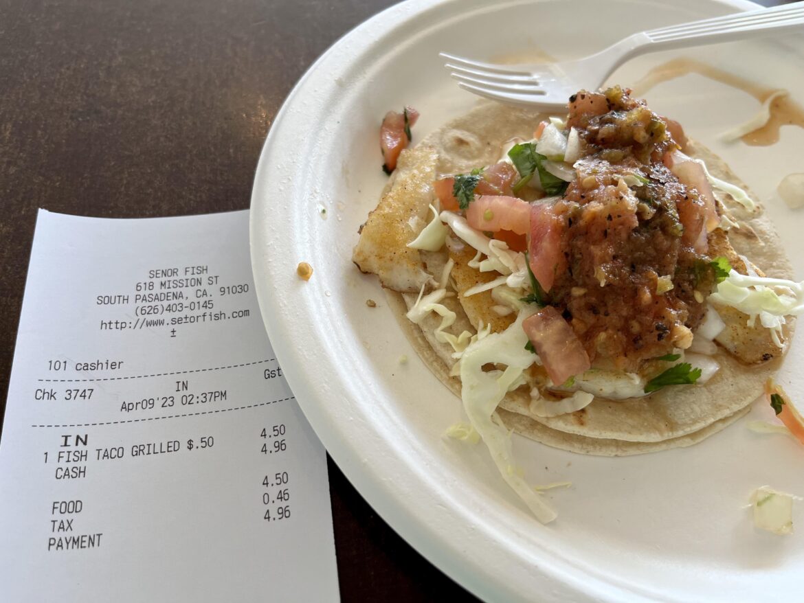 One fish taco, grilled, at Señor Fish