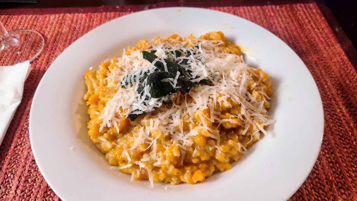 Pressure cooker butternut squash risotto with frizzled sage and brown butter