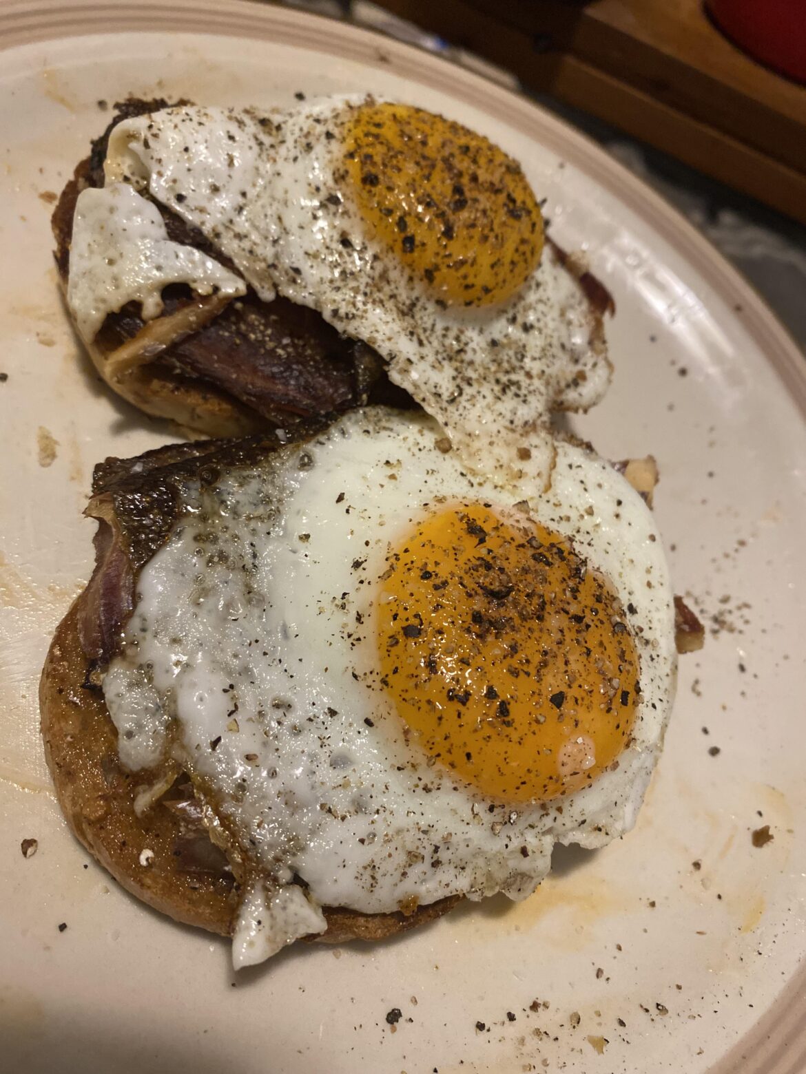 Smoked trout on rye with some sunny bois!