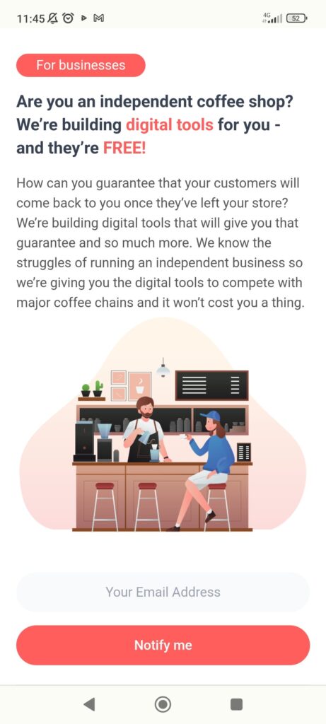 Hey Coffee lovers, I'm in the early stages of building a customer rewards platform for independent coffee shops (and it'll be free for them to use). Would love it if you could let your local coffee shops know about it.