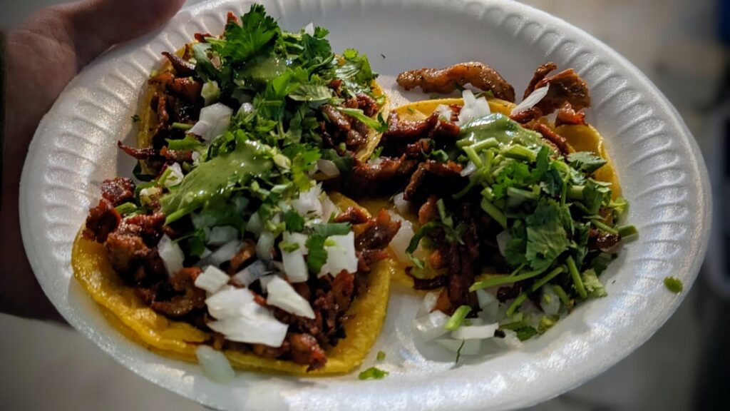 These $2 street tacos al pastor hit the spot (Venice blvd by the CVS next to the Culver City metro station)