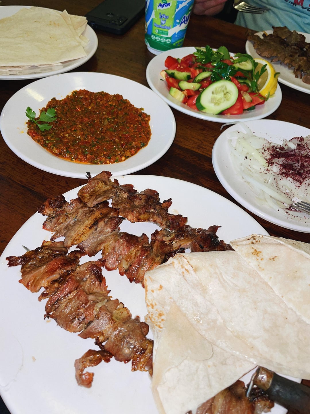 Cağ Kebap Lamb meat cooked over wood fire, served using special