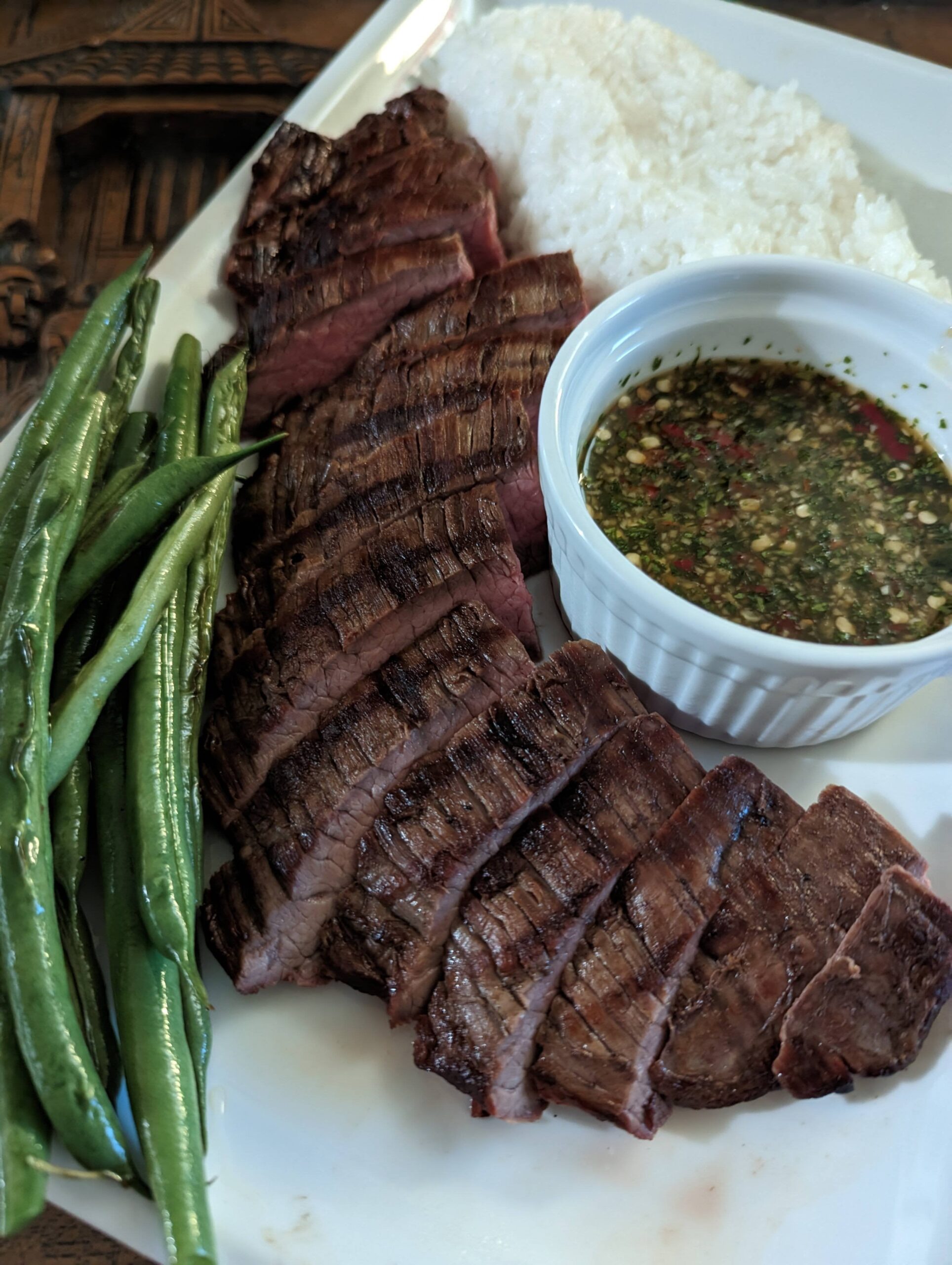 Grilled flank steak and jeow som for dipping Dining and Cooking