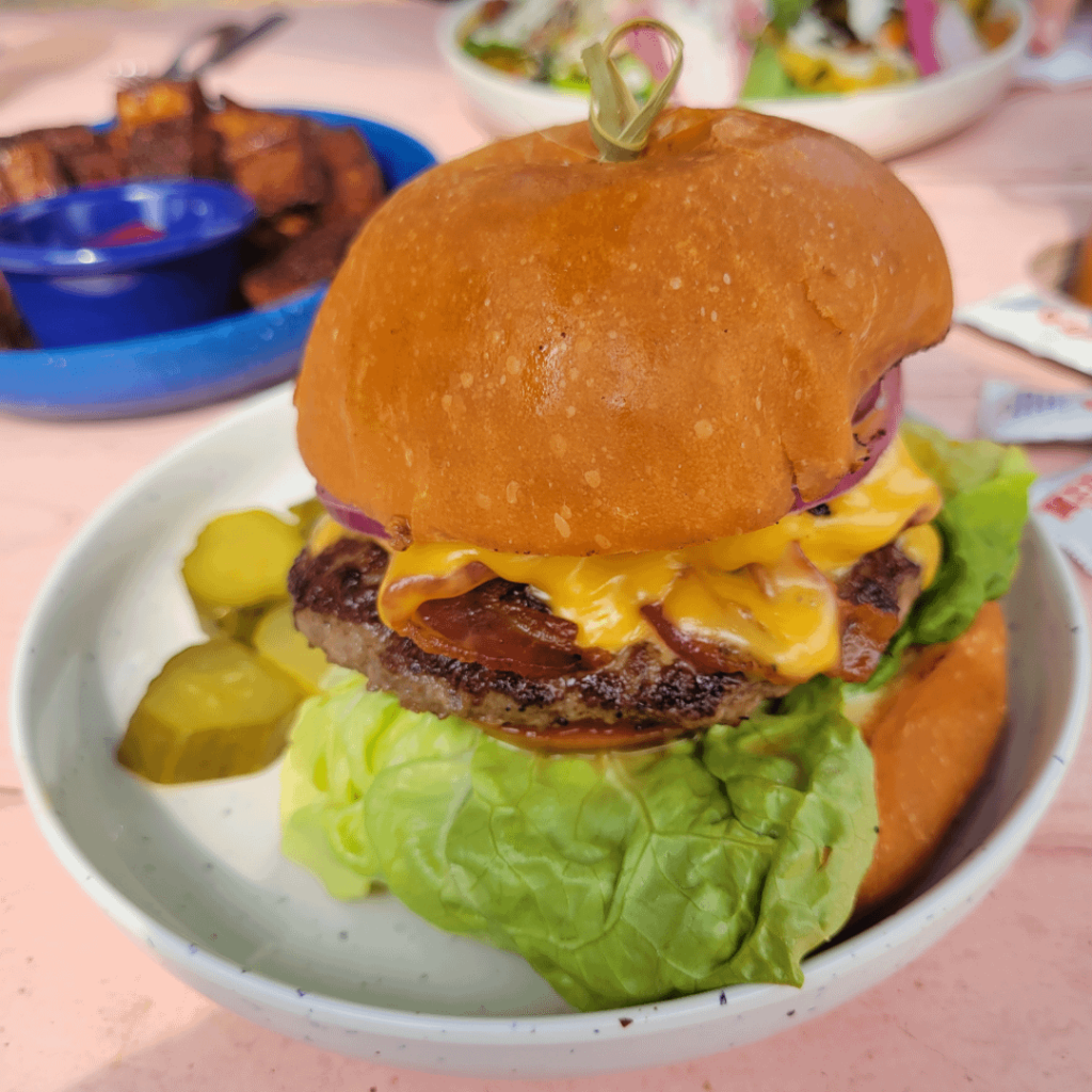 Better Half had a pretty damn good burger, $6 during happy hour!