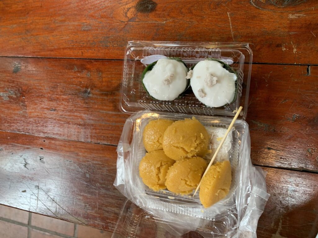 Thai desserts at Taling Chan Floating Market in Bangkok, Thailand