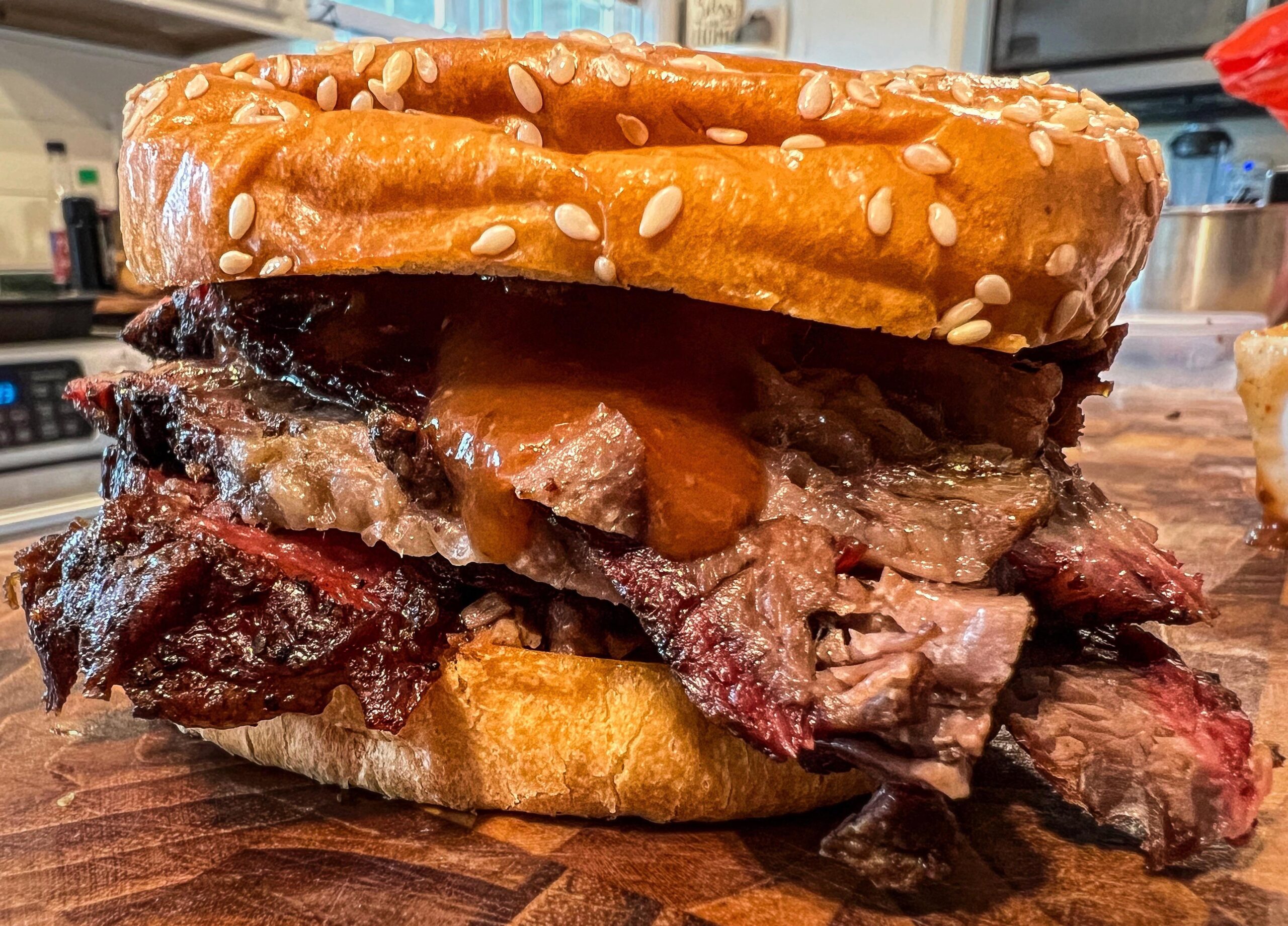 Sliced brisket sandwich [homemade] Dining and Cooking