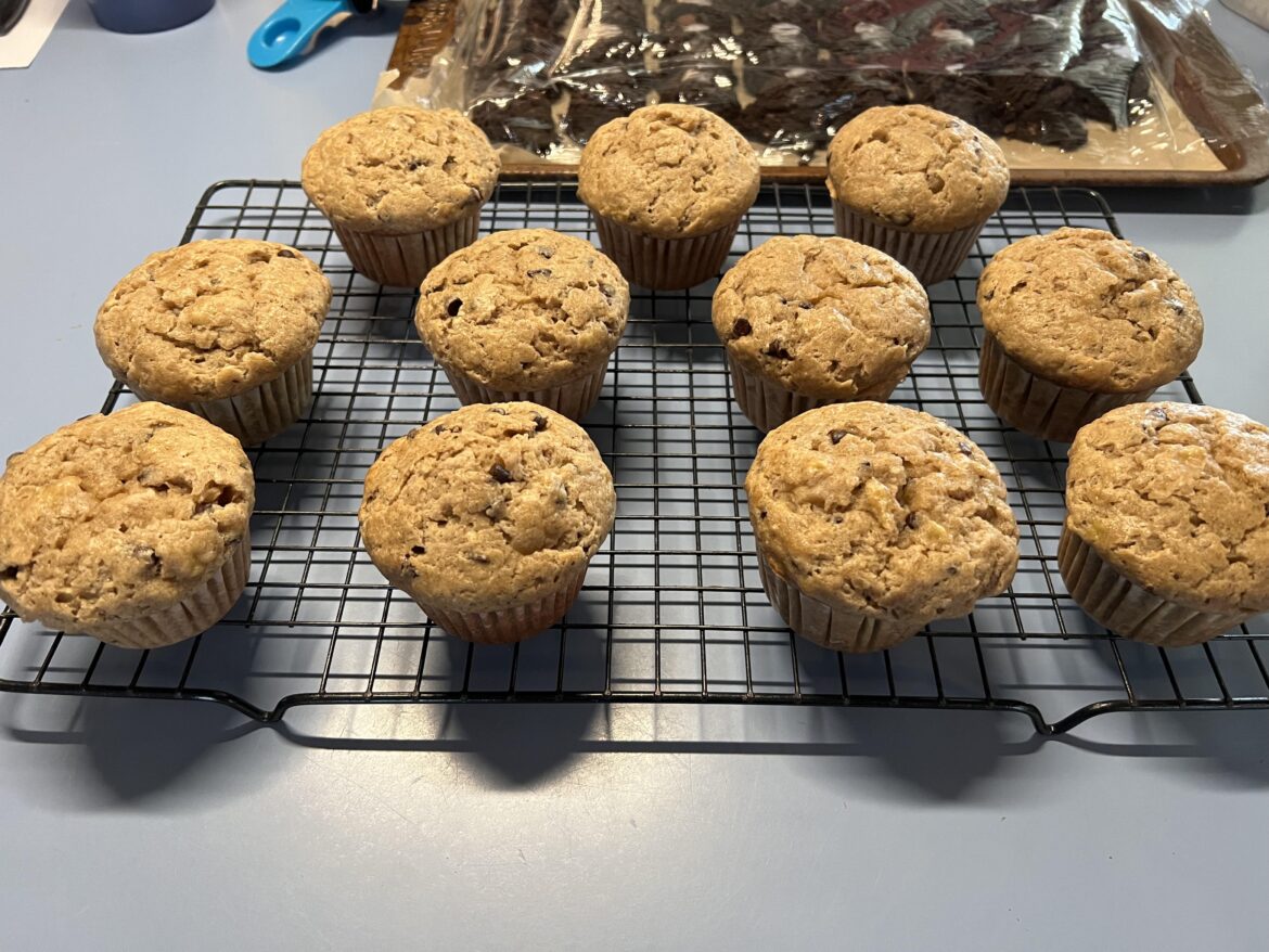 Chocolate chip banana cinnamon muffins